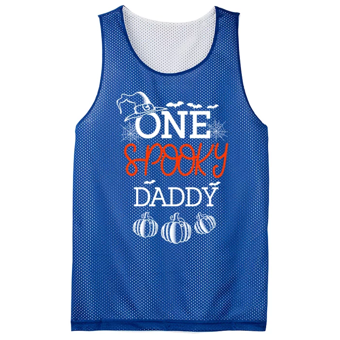 One Spooky Daddy Halloween Gift Mesh Reversible Basketball Jersey Tank