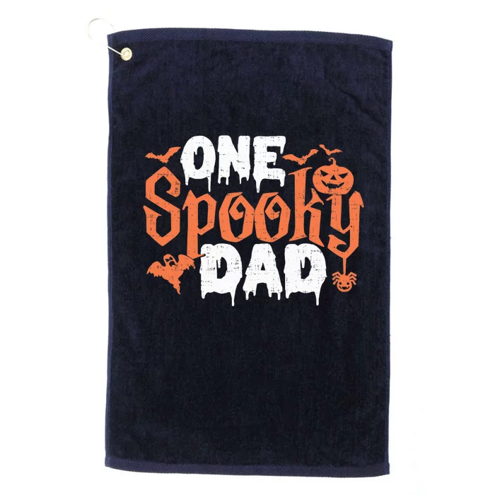 One Spooky Dad Funny Halloween Gifts For Daddy / Father Platinum Collection Golf Towel