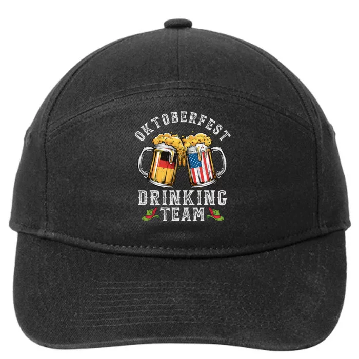 Oktoberfest Squad Drinking Team Beer German American Flag 7-Panel Snapback Hat