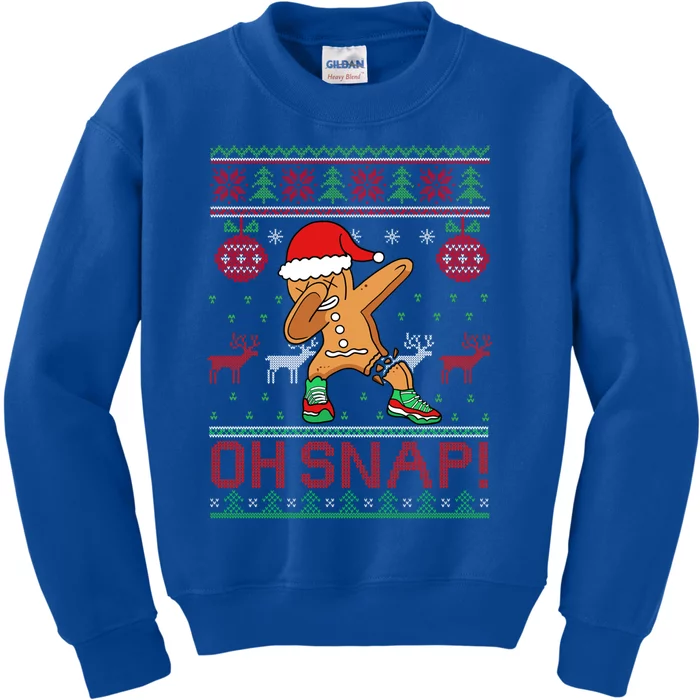 Oh Snap Dabbing Gingerbread Christmas Xmas Ugly Cool Gift Kids Sweatshirt