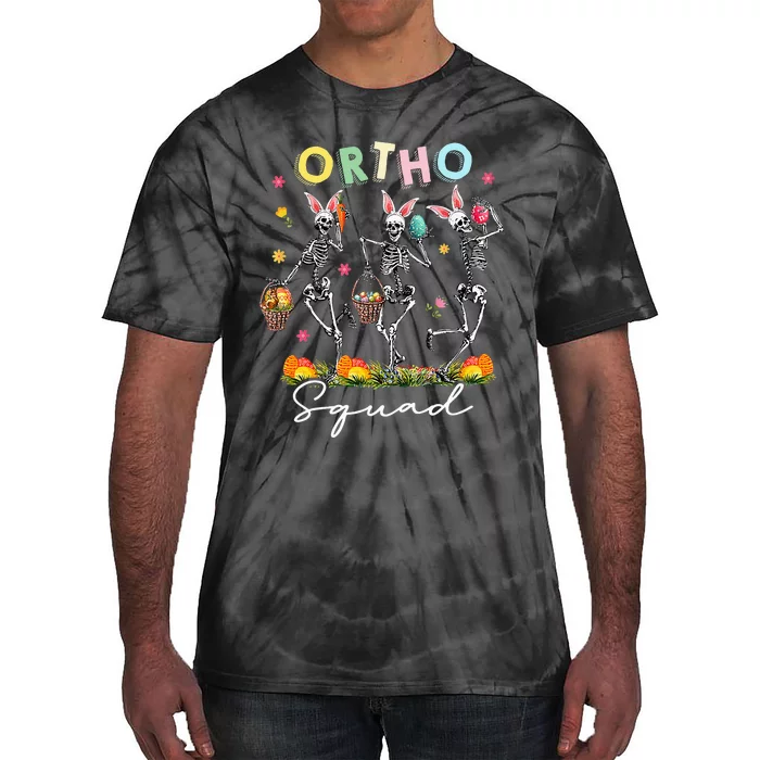 Ortho Squad Easter Day Bunny Skeletons Dancing Orthopedic Tie-Dye T-Shirt