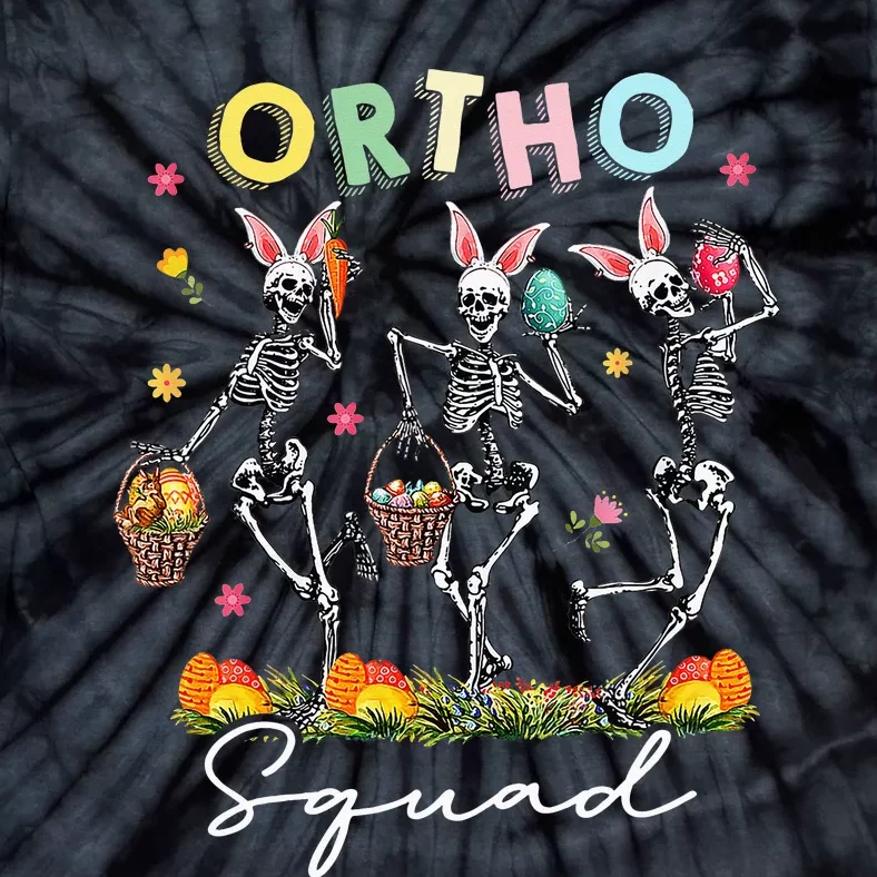 Ortho Squad Easter Day Bunny Skeletons Dancing Orthopedic Tie-Dye T-Shirt