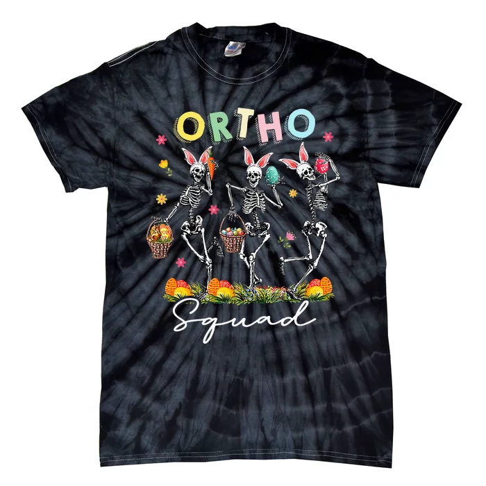 Ortho Squad Easter Day Bunny Skeletons Dancing Orthopedic Tie-Dye T-Shirt