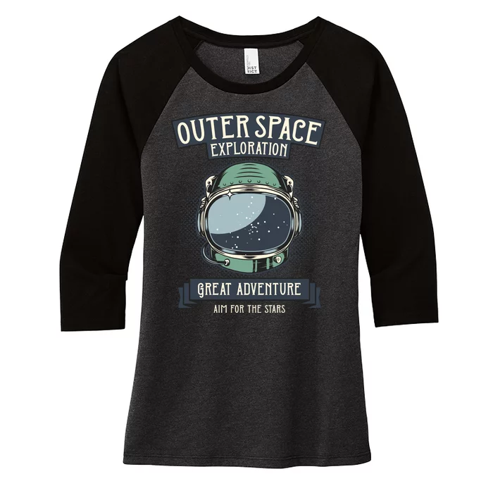 Outer Space Exploration Great Adventure Women's Tri-Blend 3/4-Sleeve Raglan Shirt