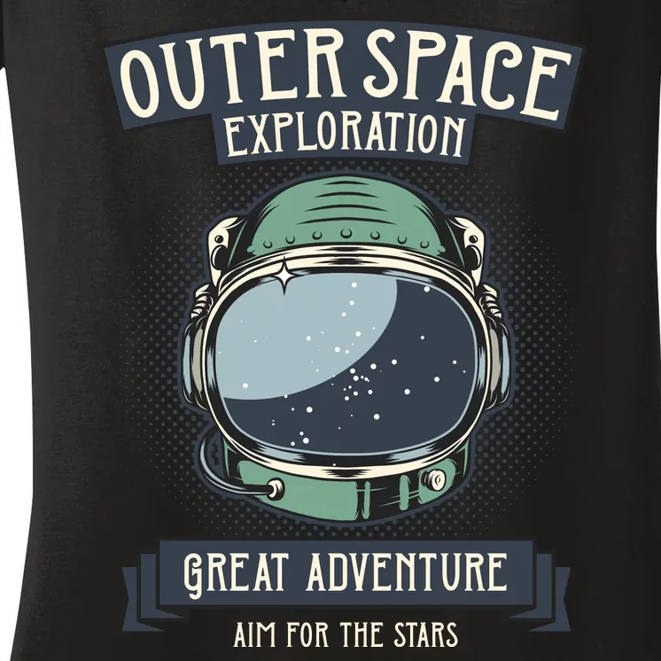 Outer Space Exploration Great Adventure Women's V-Neck T-Shirt