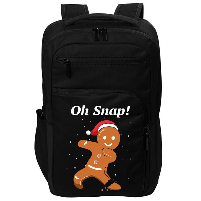 Oh Snap Funny Gingerbread Merry Christmas Cookie Impact Tech Backpack