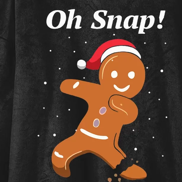 Oh Snap Funny Gingerbread Merry Christmas Cookie Hooded Wearable Blanket