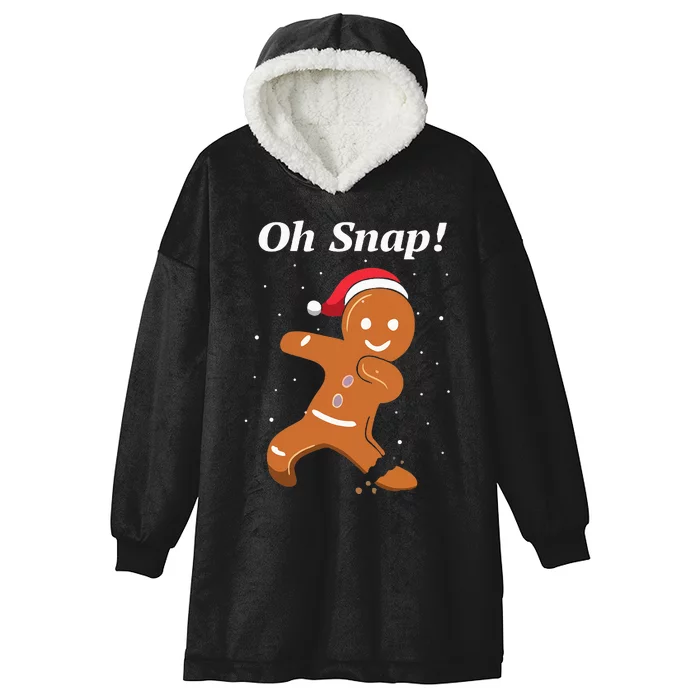 Oh Snap Funny Gingerbread Merry Christmas Cookie Hooded Wearable Blanket