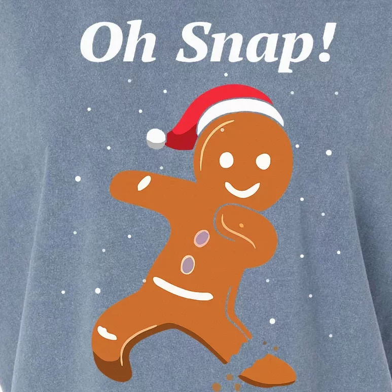 Oh Snap Funny Gingerbread Merry Christmas Cookie Garment-Dyed Women's Muscle Tee