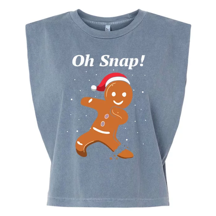 Oh Snap Funny Gingerbread Merry Christmas Cookie Garment-Dyed Women's Muscle Tee