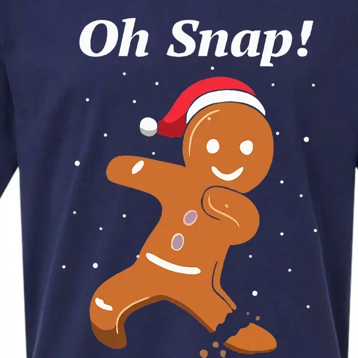 Oh Snap Funny Gingerbread Merry Christmas Cookie Sueded Cloud Jersey T-Shirt