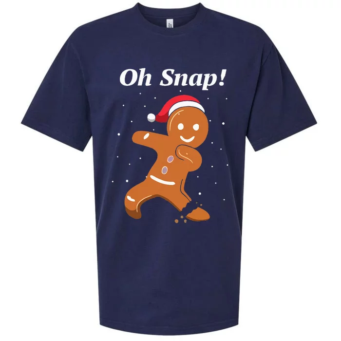 Oh Snap Funny Gingerbread Merry Christmas Cookie Sueded Cloud Jersey T-Shirt