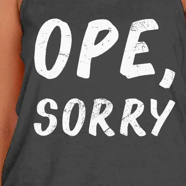 Ope Sorry Funny Midwest Women's Knotted Racerback Tank