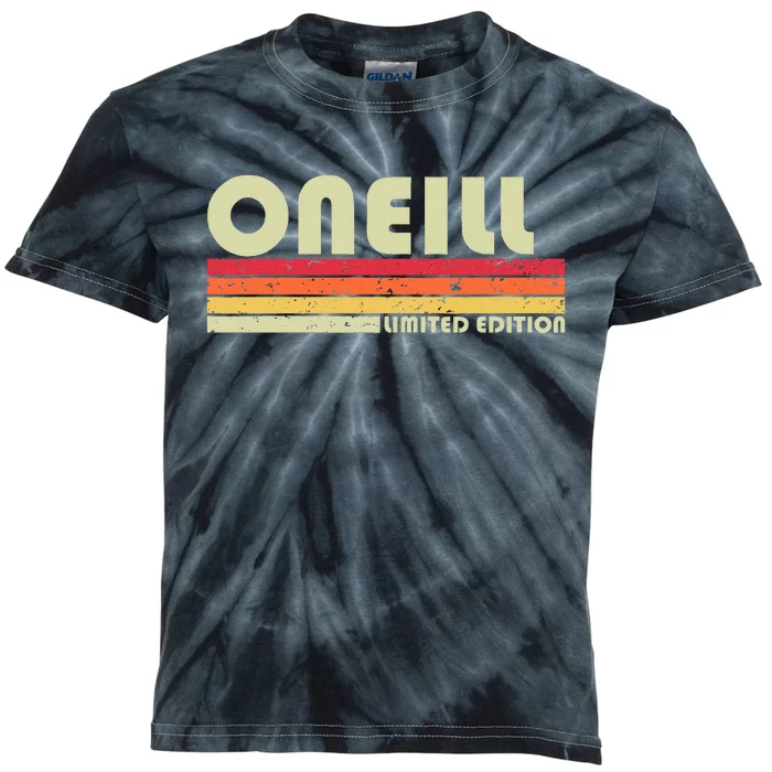 Oneill Surname Funny Retro Vintage 80s 90s Birthday Reunion Kids Tie-Dye T-Shirt