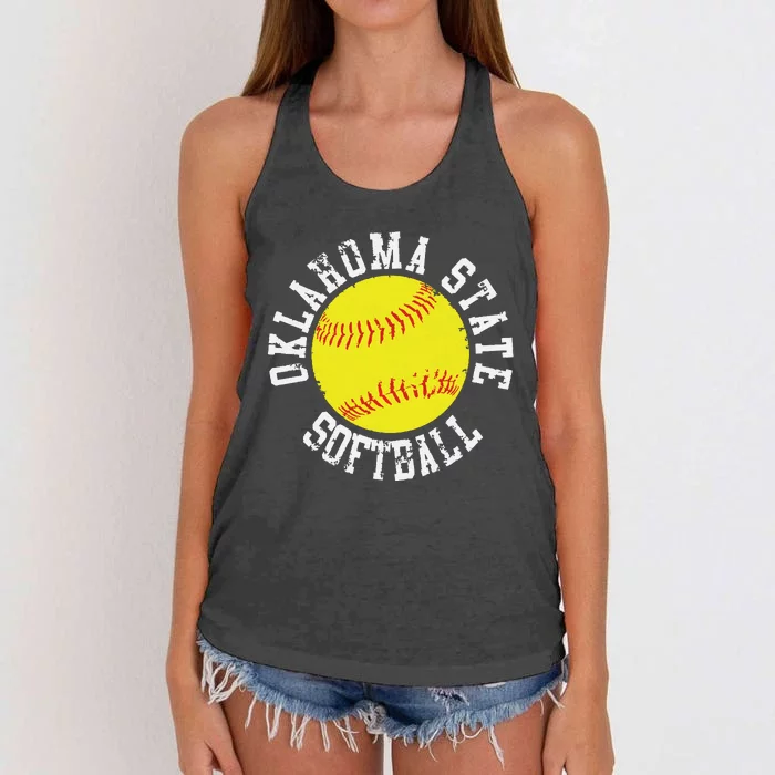 Oklahoma Softball Funny Women's Knotted Racerback Tank