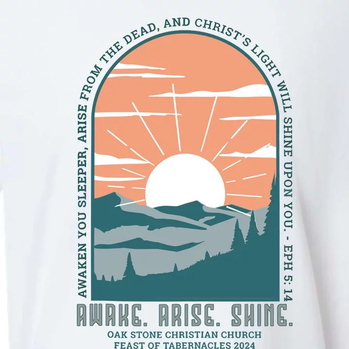 Oak Stone Feast Of Tabernacles Awake Arise Shine Window Sueded Cloud Jersey T-Shirt