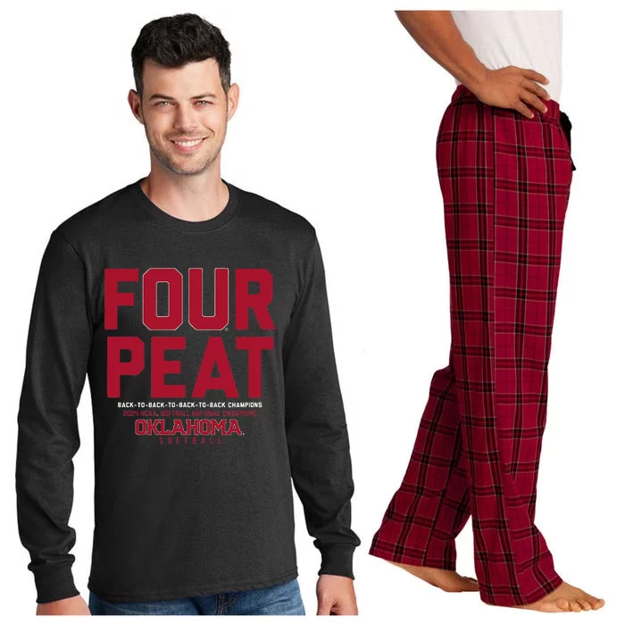 Oklahoma Softball Fourpeat Champs Long Sleeve Pajama Set