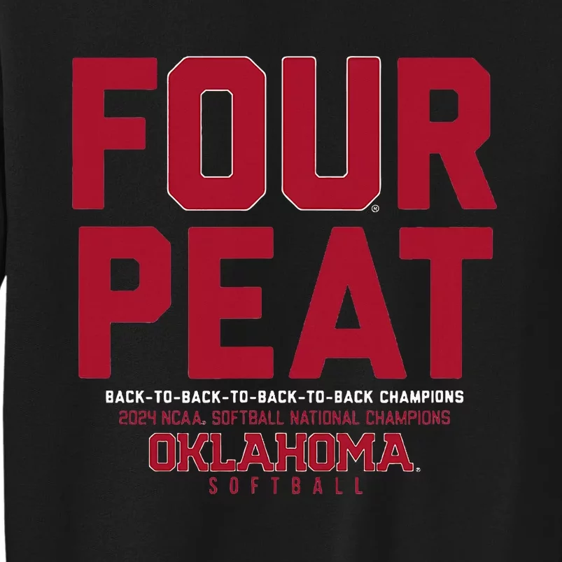 Oklahoma Softball Fourpeat Champs Tall Sweatshirt