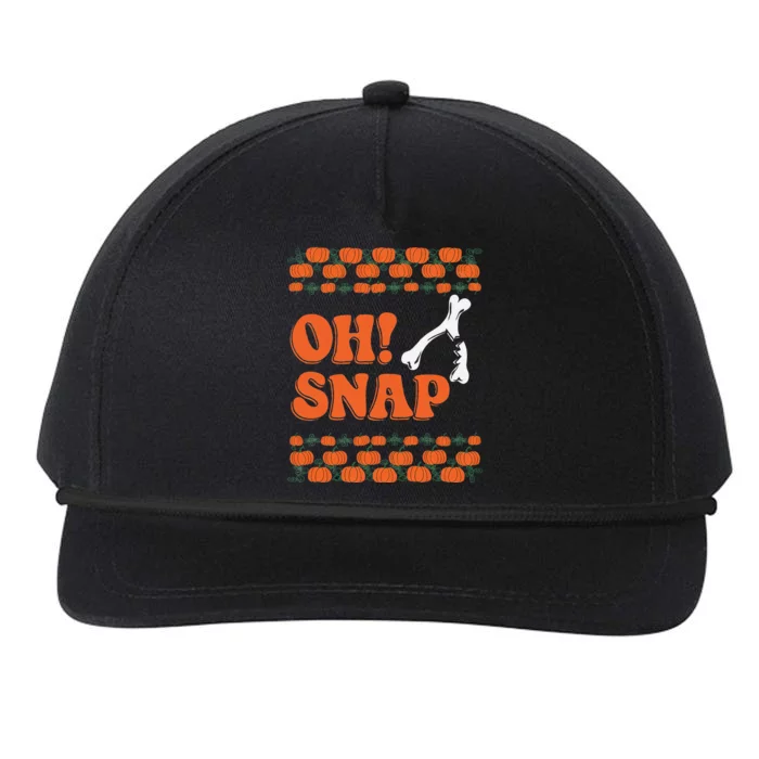 Oh Snap Funny Thanksgiving Ugly Turkey Wishbone Fun Snapback Five-Panel Rope Hat