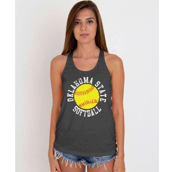 Oklahoma Softball Funny Women's Knotted Racerback Tank