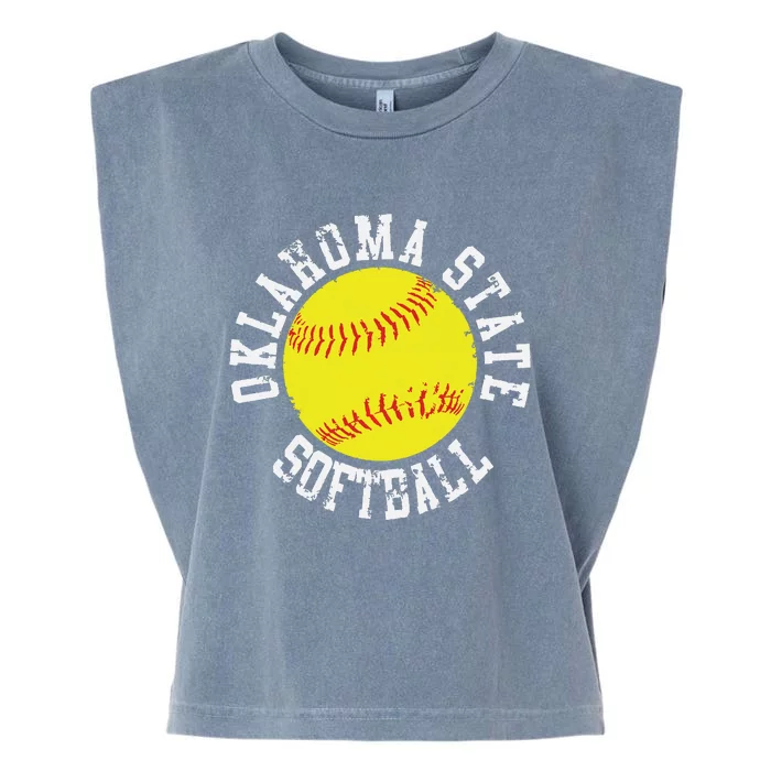 Oklahoma Softball Funny Garment-Dyed Women's Muscle Tee