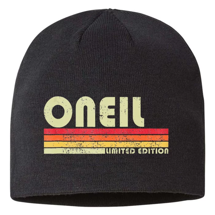 Oneil Surname Funny Retro Vintage 80s 90s Gifts 8 1/2in Sustainable Knit Beanie