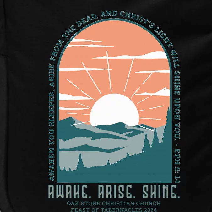 Oak Stone Feast Of Tabernacles Awake Arise Shine Window Impact Tech Backpack