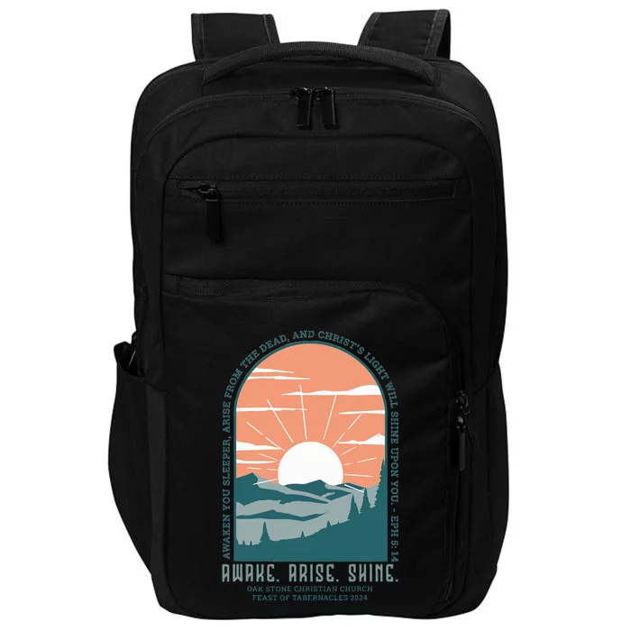 Oak Stone Feast Of Tabernacles Awake Arise Shine Window Impact Tech Backpack