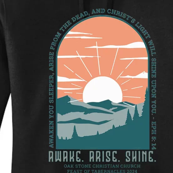 Oak Stone Feast Of Tabernacles Awake Arise Shine Window Women's Pullover Hoodie