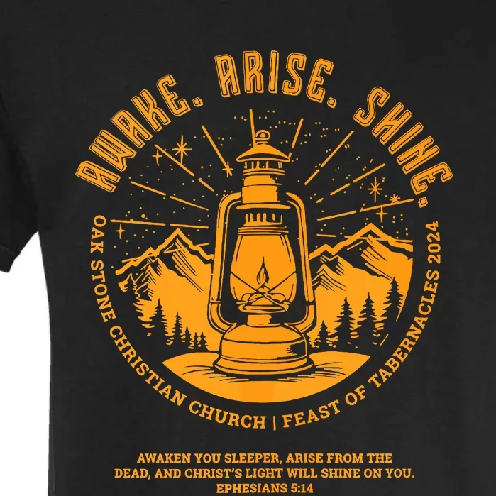 Oak Stone Feast Of Tabernacles Awake Arise Shine Lantern Garment-Dyed Heavyweight T-Shirt