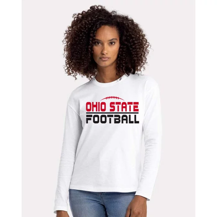 O.H.I.O. S.T.A.T.E Football Scrambled Womens Cotton Relaxed Long Sleeve T-Shirt