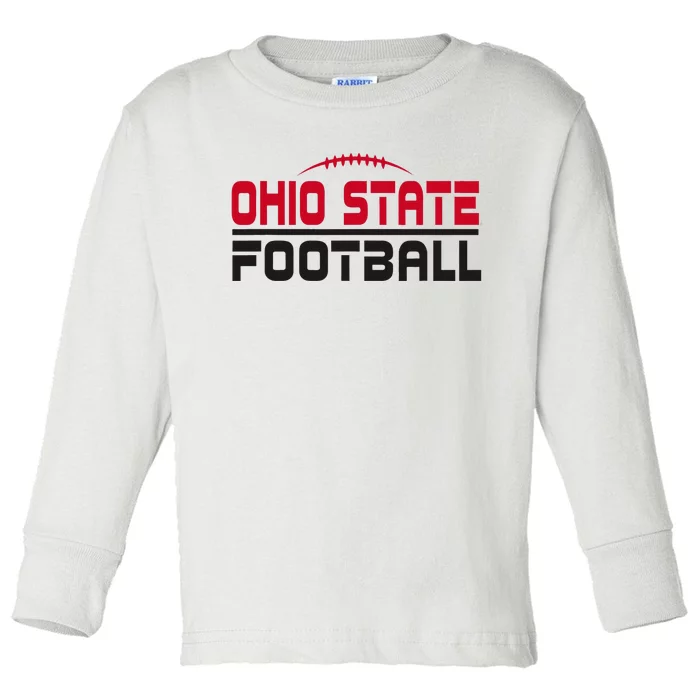 O.H.I.O. S.T.A.T.E Football Scrambled Toddler Long Sleeve Shirt