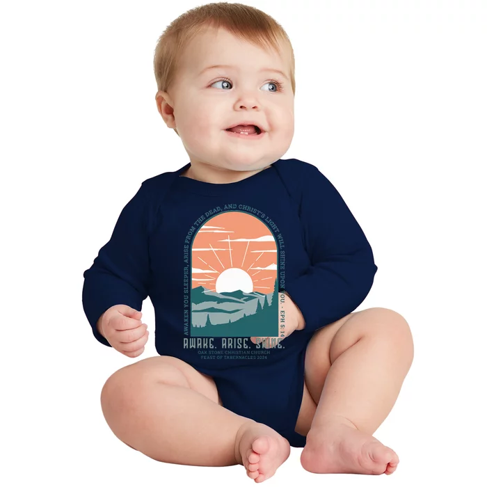 Oak Stone Feast Of Tabernacles Awake Arise Shine Window Baby Long Sleeve Bodysuit