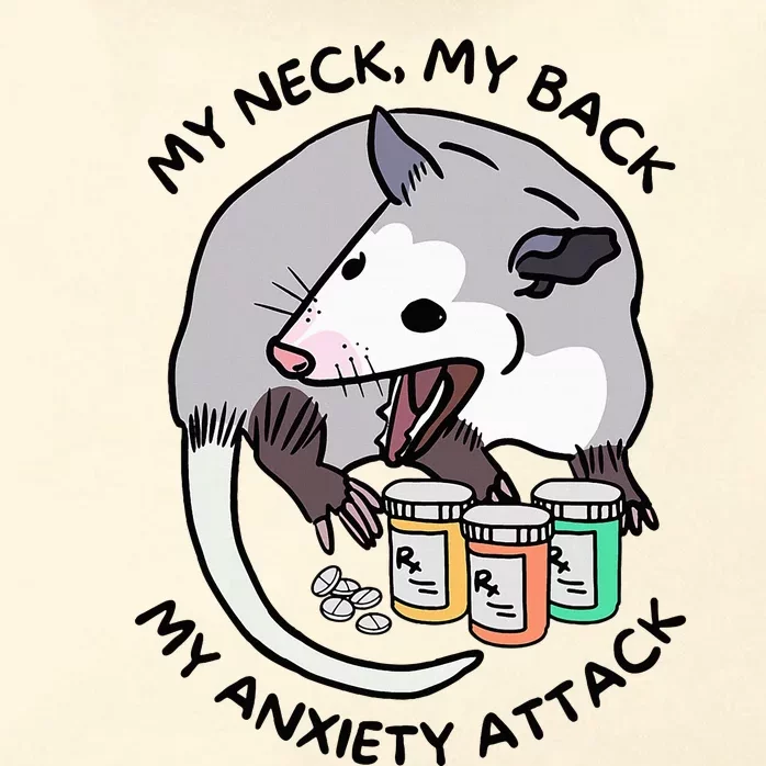 Opossum Screaming Funny My Neck My Back My Anxiety Attack Zip Tote Bag