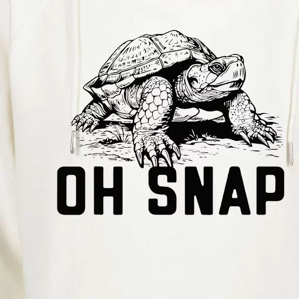 Oh Snap! Funny Snapping Turtle Ironic Animal Womens Funnel Neck Pullover Hood