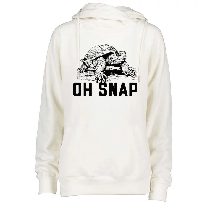 Oh Snap! Funny Snapping Turtle Ironic Animal Womens Funnel Neck Pullover Hood