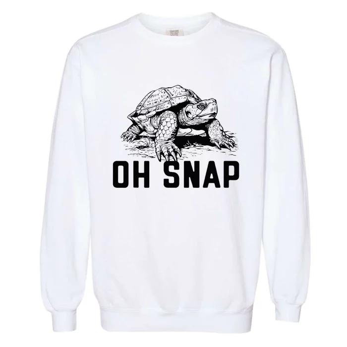 Oh Snap! Funny Snapping Turtle Ironic Animal Garment-Dyed Sweatshirt