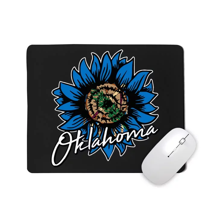 O.K.L.A.H.O.M.A State Flag Sun Flower Floral Cool Patriotic Gifts Mousepad