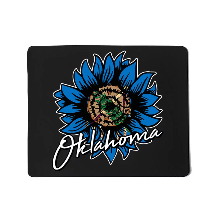 O.K.L.A.H.O.M.A State Flag Sun Flower Floral Cool Patriotic Gifts Mousepad