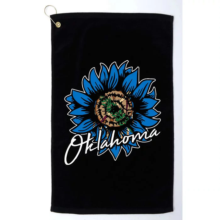 O.K.L.A.H.O.M.A State Flag Sun Flower Floral Cool Patriotic Gifts Platinum Collection Golf Towel