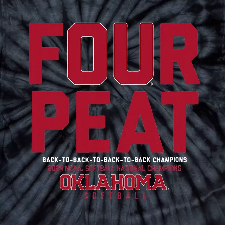 Oklahoma Softball Fourpeat Champs Tie-Dye T-Shirt