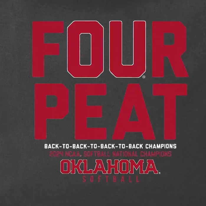 Oklahoma Softball Fourpeat Champs Zip Tote Bag