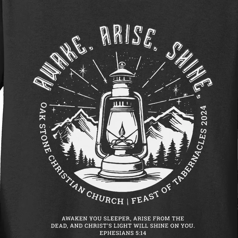 Oak Stone Feast Of Tabernacles Awake Arise Shine Lantern Kids Long Sleeve Shirt