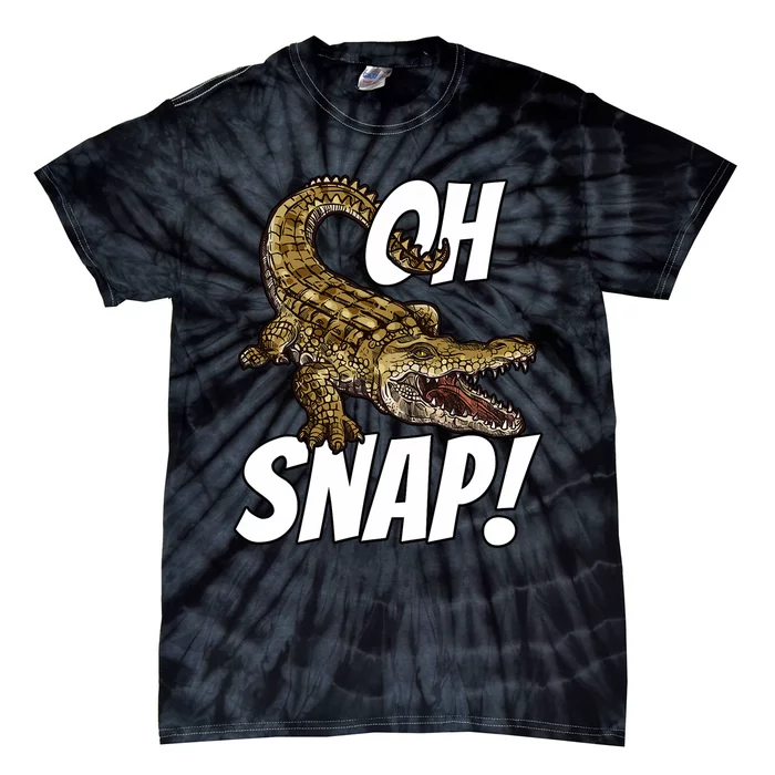 Oh Snap Funny Alligator Gator Crocodile Graphic Adults Tie-Dye T-Shirt