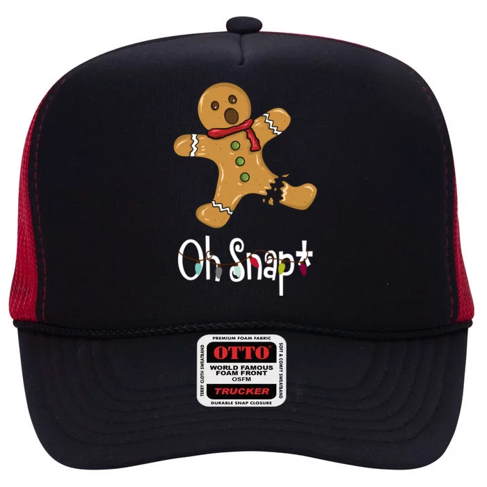 Oh Snap Funny Gingerbread Cookie High Crown Mesh Trucker Hat