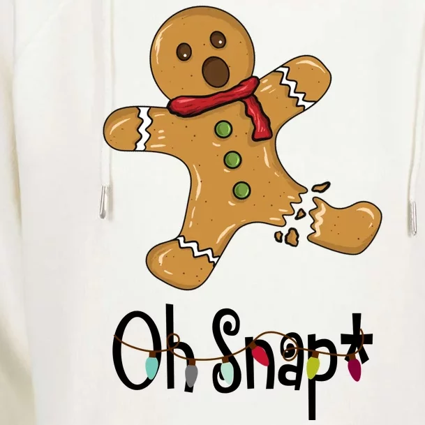 Oh Snap Funny Gingerbread Cookie Womens Funnel Neck Pullover Hood