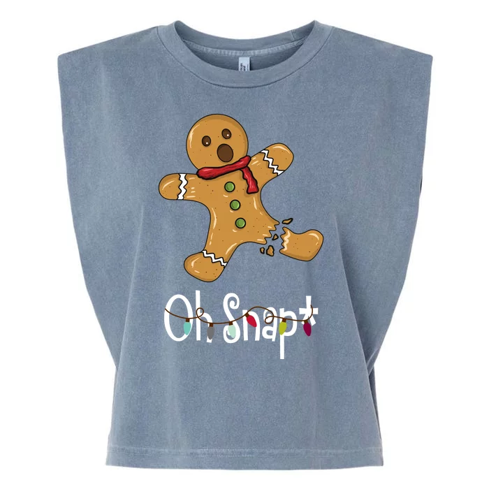 Oh Snap Funny Gingerbread Cookie Garment-Dyed Women's Muscle Tee