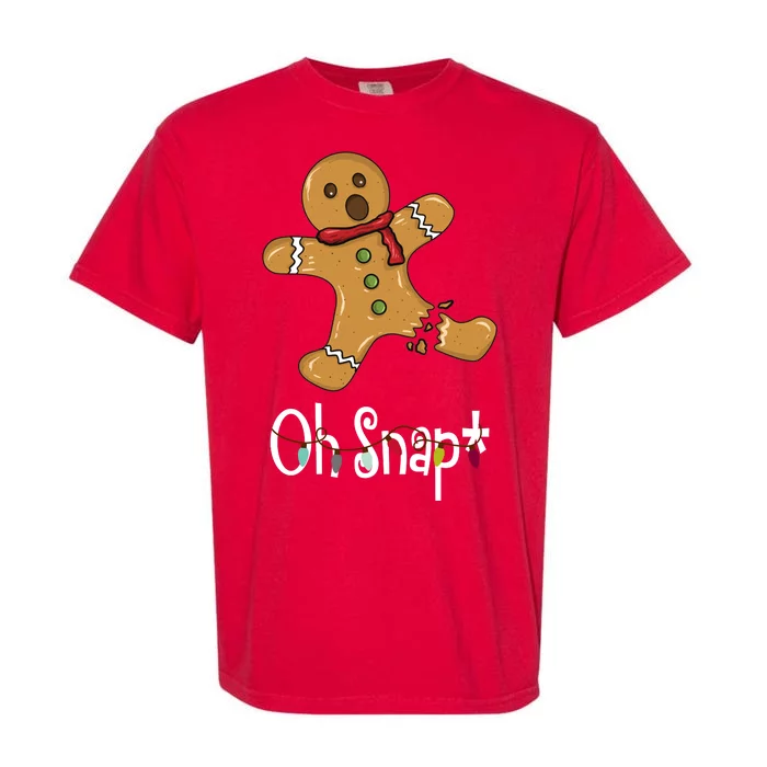 Oh Snap Funny Gingerbread Cookie Garment-Dyed Heavyweight T-Shirt