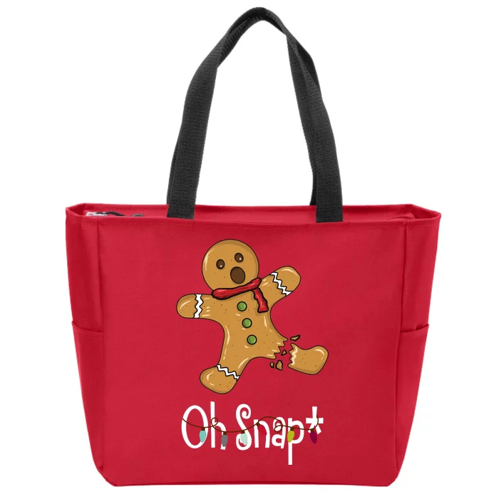 Oh Snap Funny Gingerbread Cookie Zip Tote Bag