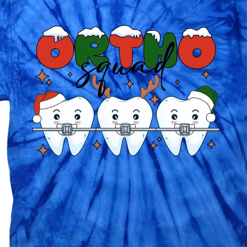 Ortho Squad Funny Christmas Dentist Orthodontist Xmas Tooth Gift Tie-Dye T-Shirt